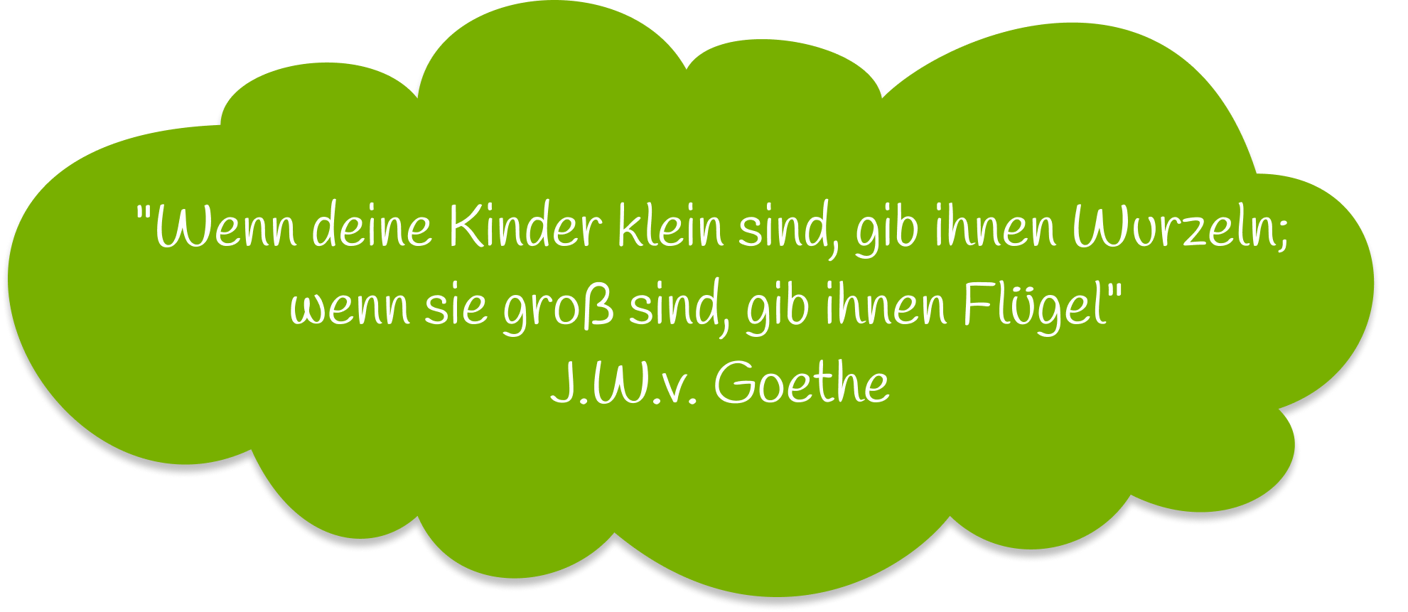 'Wenn deine Kinder klein sind, gib ihnen Wurzeln; wenn sie groß sind, gib ihnen Flügel' J.W.v. Goethe